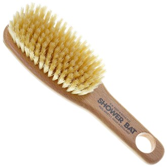 Kent FD6 Short Handle Shower Bath Body Brush. 100% White Boar Bristles